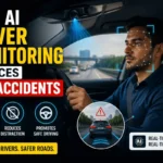AI driver monitoring system detecting driver attention and fatigue to help reduce car accidents in real time