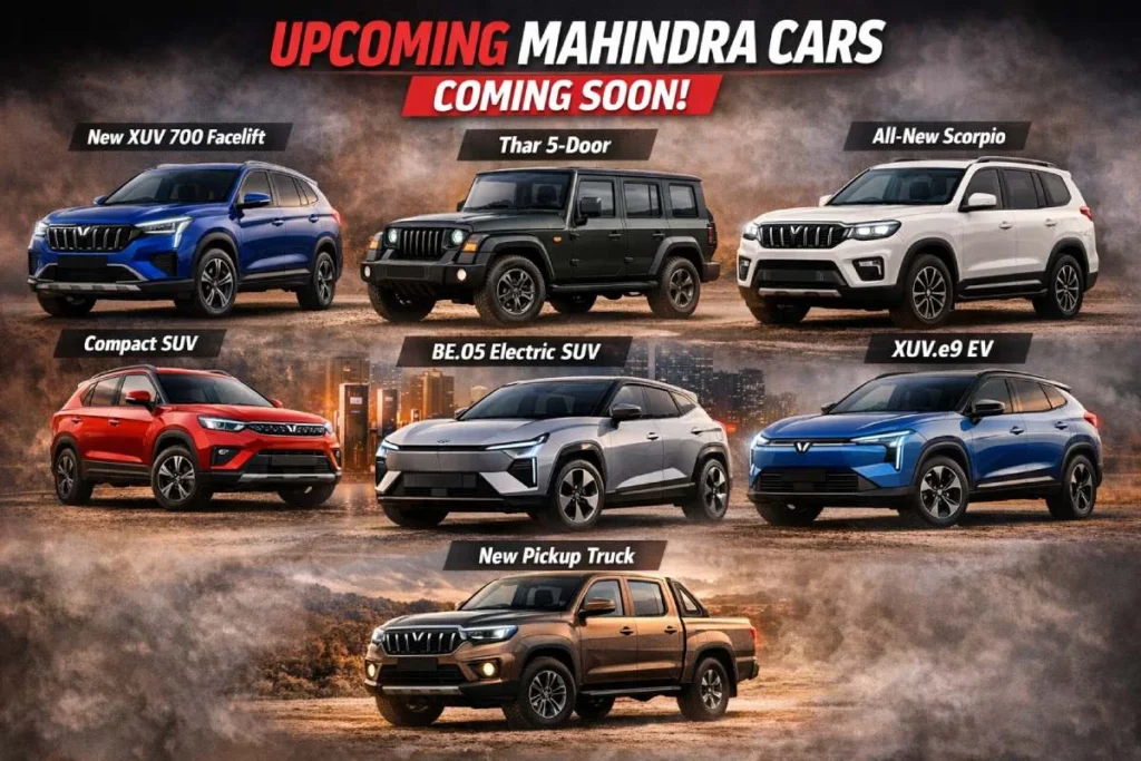Mahindra upcoming electric cars 2026 lineup including BE05 XUVe8 BE07 and Thar electric SUV models