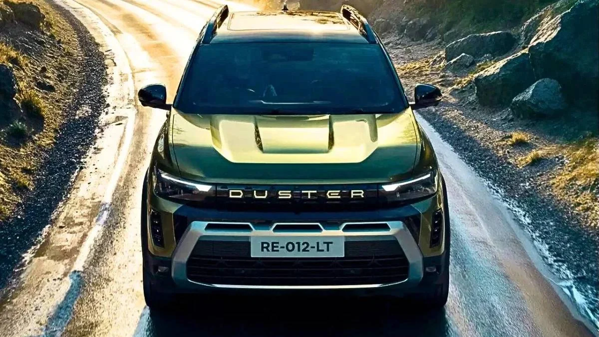 Renault Duster 2026 Exterior Design Renault Duster 2026 front view with LED DRLs and rugged SUV design