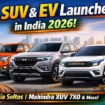 Upcoming SUV and EV launches in India 2026 featuring Kia Seltos, Mahindra XUV 7XO and Sierra EV models.